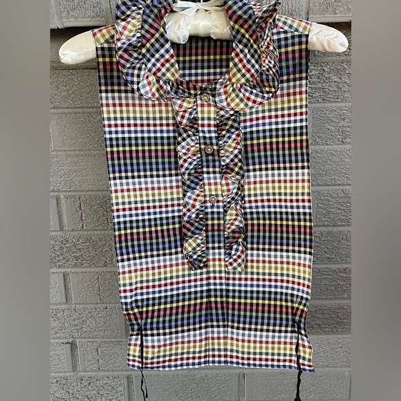 Vintage “Jami” Checkered Dickie with Glass Buttons - Picture 1 of 4
